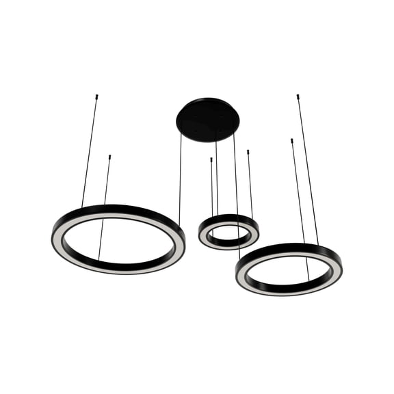 Avenue Lighting HF4443-BK Aria 59" Wide Led Abstract Multi Light Pendant - Polished Black