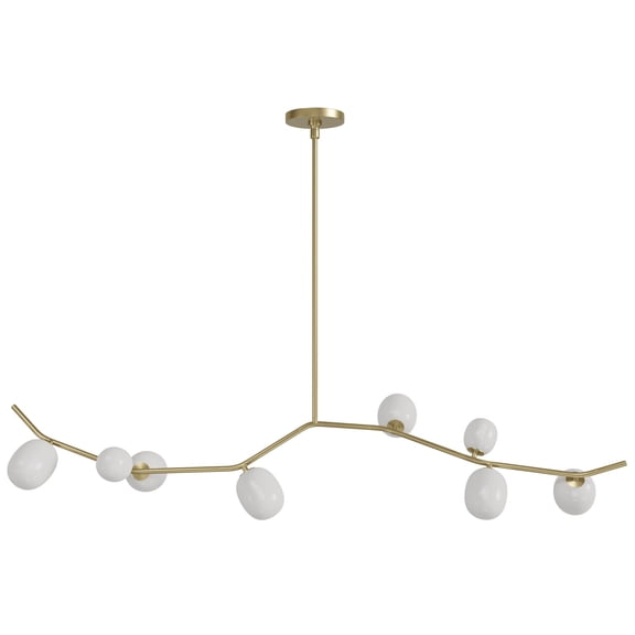Avenue Lighting HF4808-WHT Hampton 8 Light 61" Wide Abstract Chandelier - Brushed Brass /