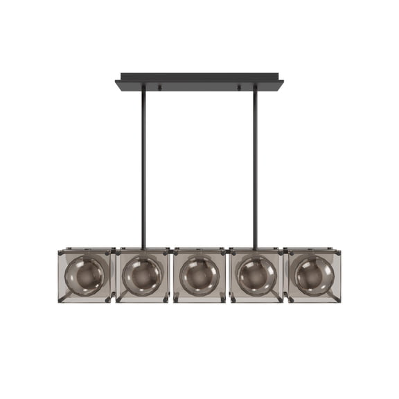 Avenue Lighting Hf7105 Peninsula 5 Light 43" Wide Linear Chandelier - Black