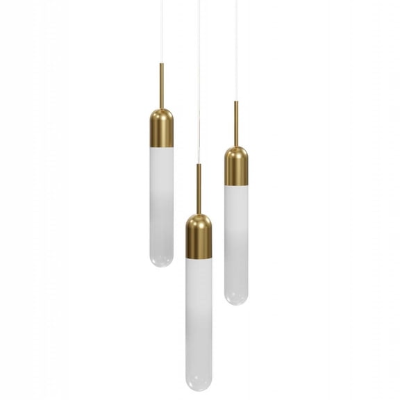 Avenue Lighting Hf7403 Tribeca 3 Light 12" Wide Led Multi Light Pendant - Brass