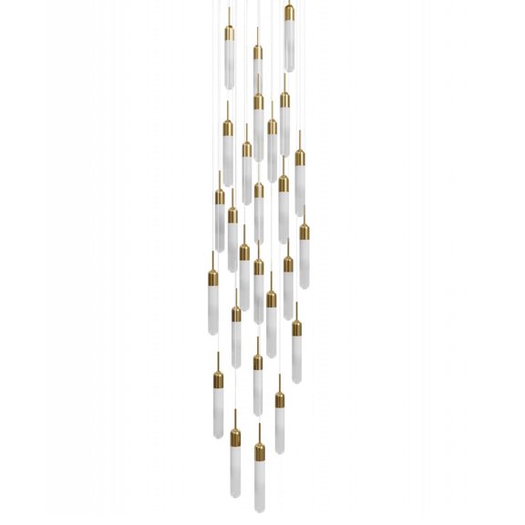 Avenue Lighting Hf7425 Tribeca 25 Light 32" Wide Led Multi Light Pendant - Brass