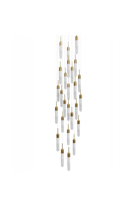 HF7425-AB Tribeca 25 Light 32" Wide Led Multi Light Pendant - Brass