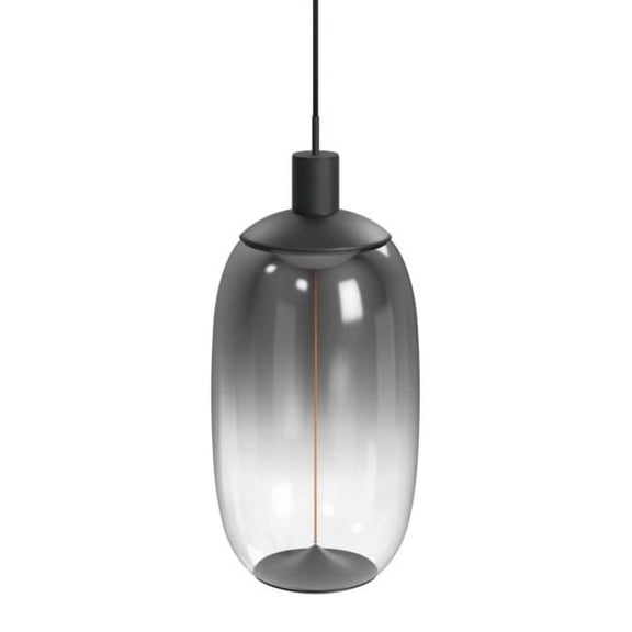 Avenue Lighting HF9172-BK Monaco 8" Wide Led Mini Pendant - Black / Smoky Glass