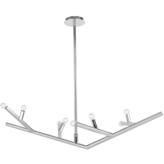 Avenue Lighting The Oaks Collection Modern Linear Chandelier Polished Nickel 8 8 Light Polished Nickel