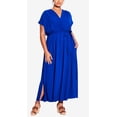 thumbnail image 1 of Avenue Women's Havana Plain Maxi Dress Blue Size 18W, 1 of 3
