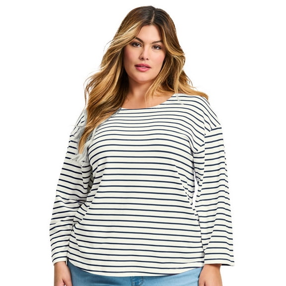 Avenue Women's Plus Size Aimee Stripe Top