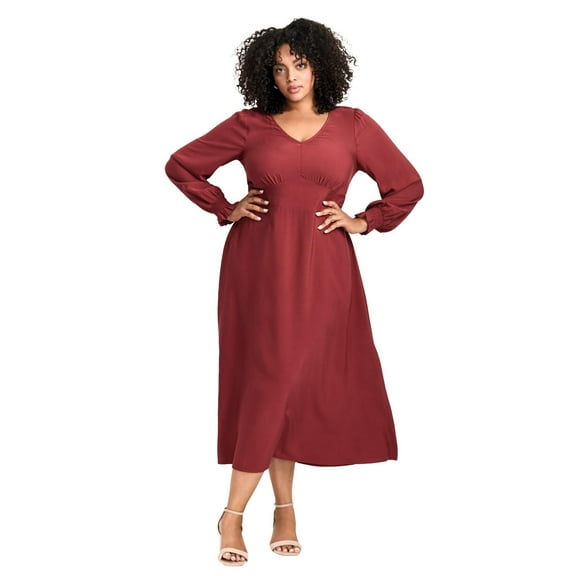 Avenue Women's Plus Size Allure V-Neckline Dress