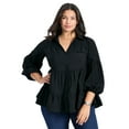 thumbnail image 1 of Avenue Women's Plus Size Amari Tiered Tunic Shirt, 1 of 2
