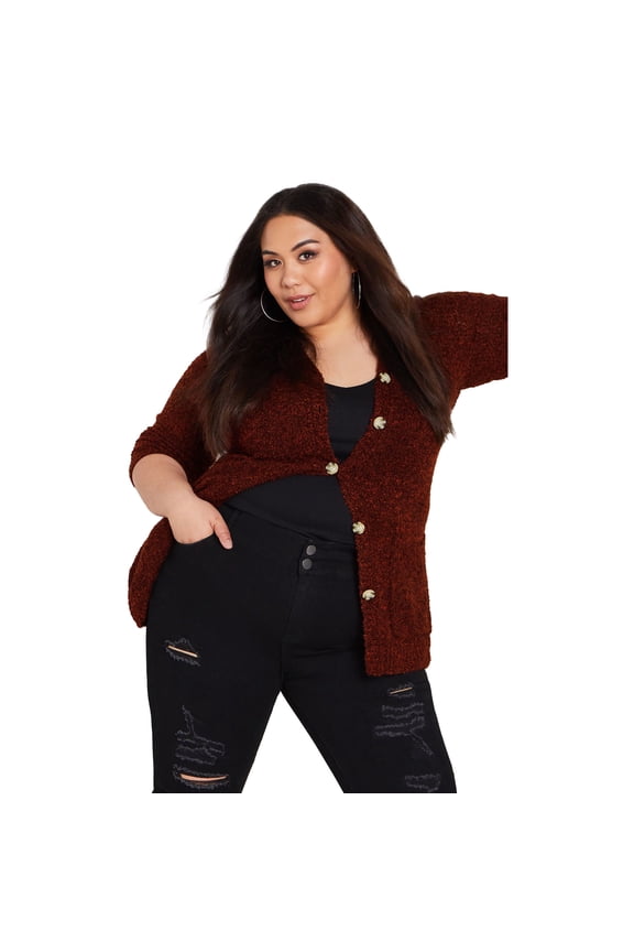 Women's Plus Size Amber Boucle Cardigan