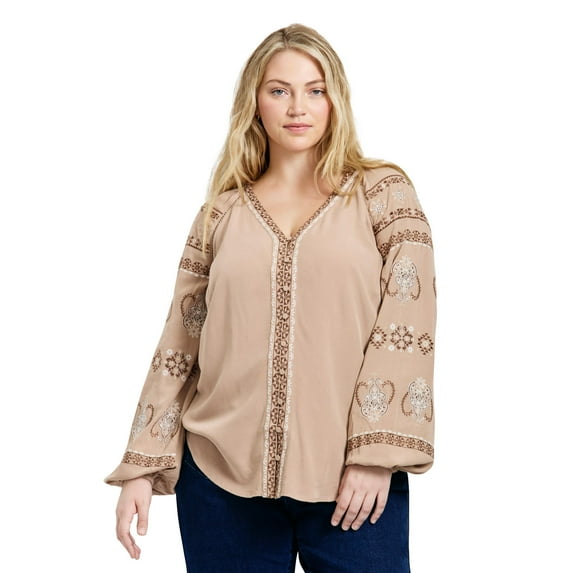 Avenue Women's Plus Size Angelina Embroidered Blouse