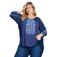 thumbnail image 1 of Avenue Women's Plus Size Anna Embroidery Detail Top, 1 of 2