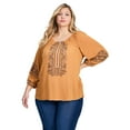 thumbnail image 1 of Avenue Women's Plus Size Anna Embroidery Detail Top, 1 of 2