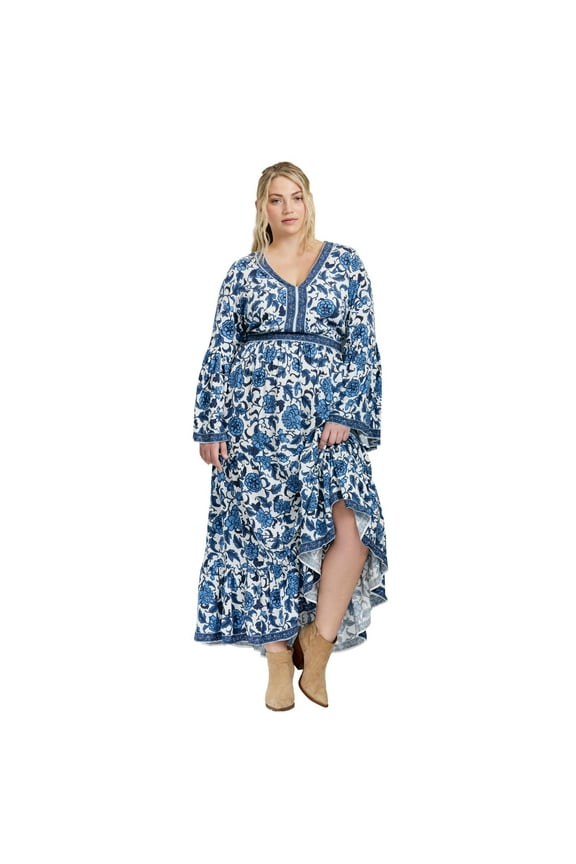 Women's Plus Size Arlo Bell Sleeve Maxi Dress