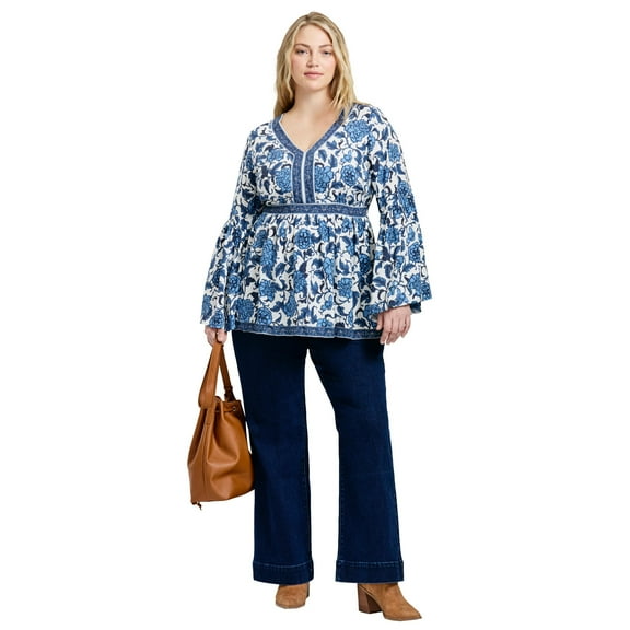 Avenue Women's Plus Size Arlo Bell Sleeve Tunic