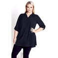 thumbnail image 1 of Avenue Women's Plus Size Aspen Plain Button-up Relaxed Shirt, 1 of 5