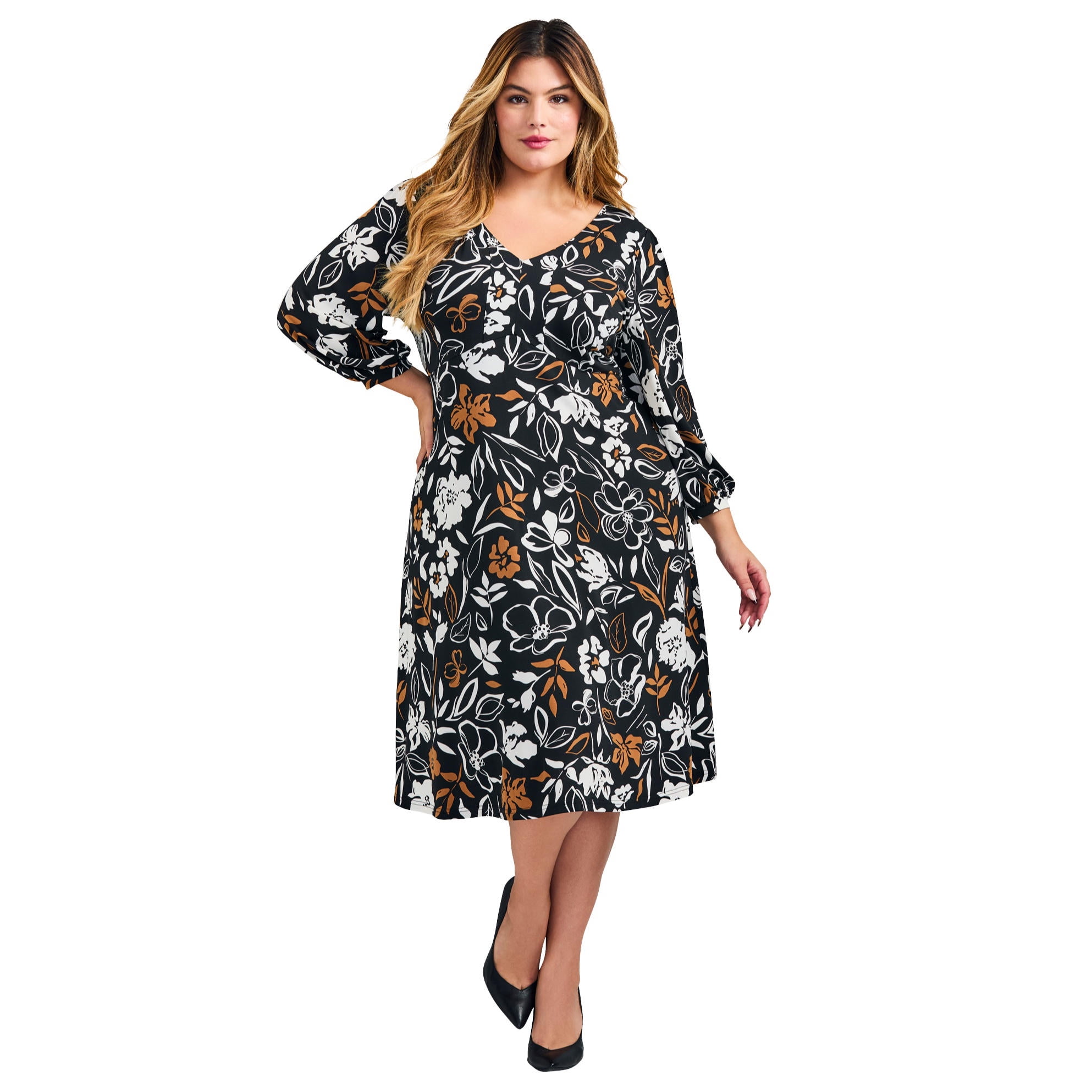 avenue plus size cocktail dresses Avenue Women's Plus Size Collette Off Shoulder Gathered Waist Dress