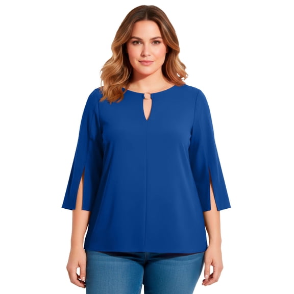 Avenue Women's Plus Size Audrey Ring Detail Top