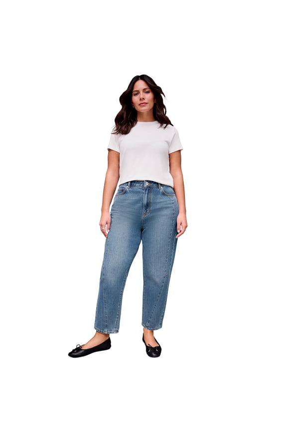 Women's Plus Size Barrel Leg Jean