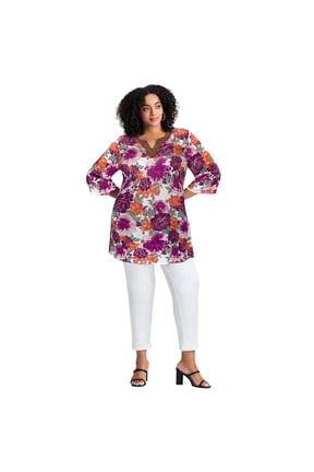 Women's Plus Size Beaded Embellishment Tunic