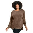 thumbnail image 1 of Avenue Women's Plus Size Bec Button Detail Hacci Top, 1 of 2