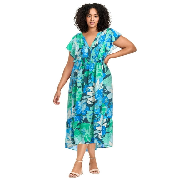 Avenue Women's Plus Size Bellini Flutter Sleeve Dress