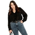 thumbnail image 1 of Avenue Women's Plus Size Blake Ruffle Neck Top, 1 of 2