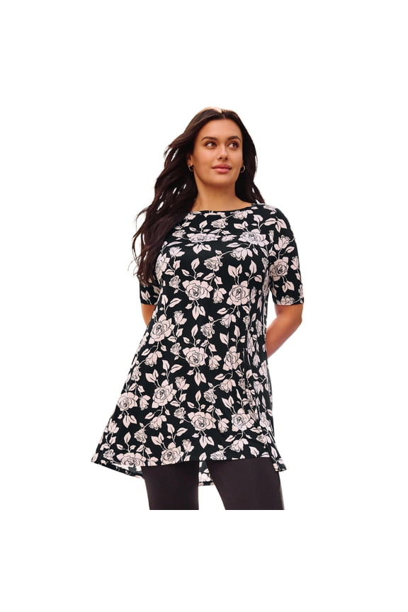 Women's Plus Size Boatneck Swing Tunic