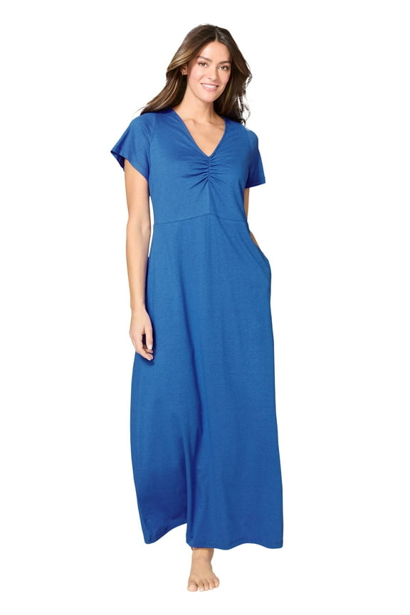 Women's Plus Size Body Ruche Maxi Gown