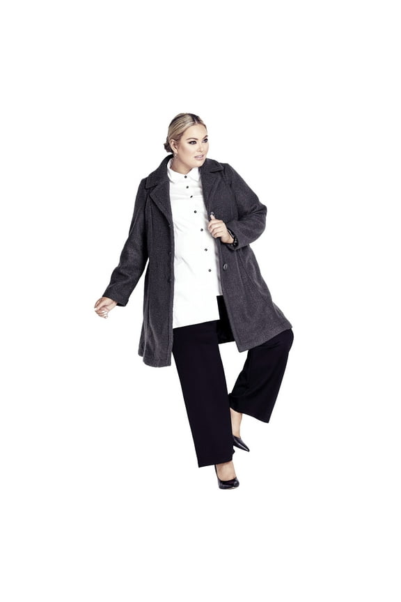 Women's Plus Size Boucle Coat