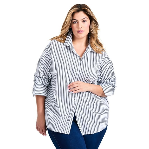 Avenue Women's Plus Size Breanna Classic Poplin Shirt