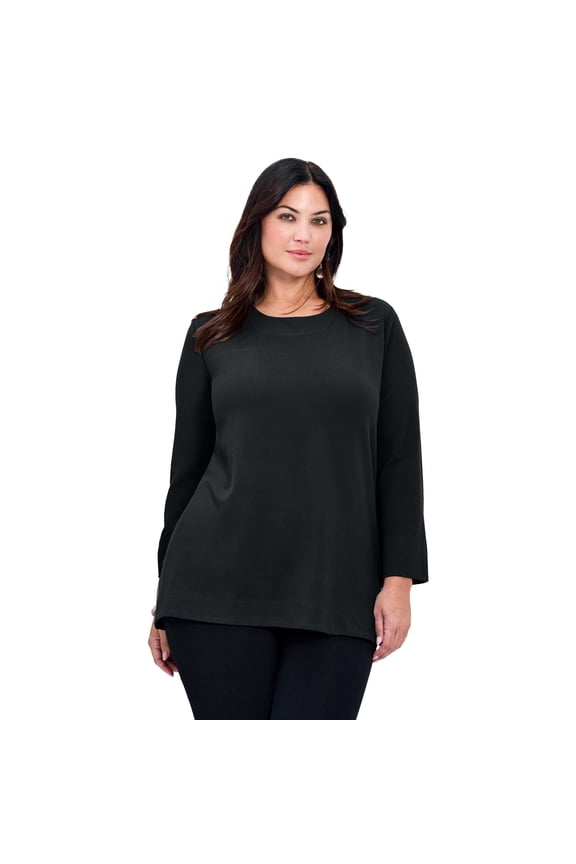 Women's Plus Size Breanna Eyelet Detail Hacci Top