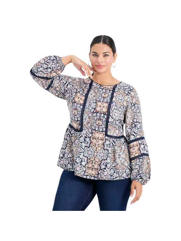 Women's Plus Size Bridget Lace Detail Blouse