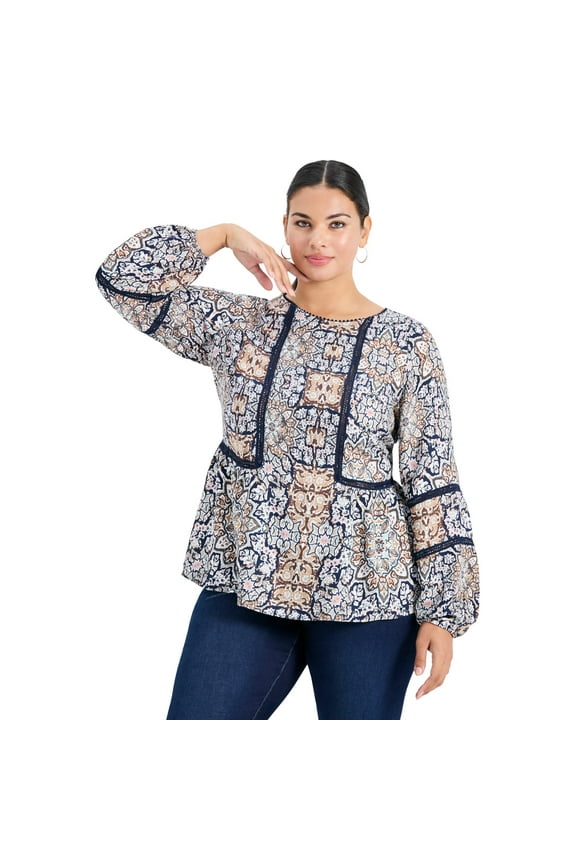 Women's Plus Size Bridget Lace Detail Blouse