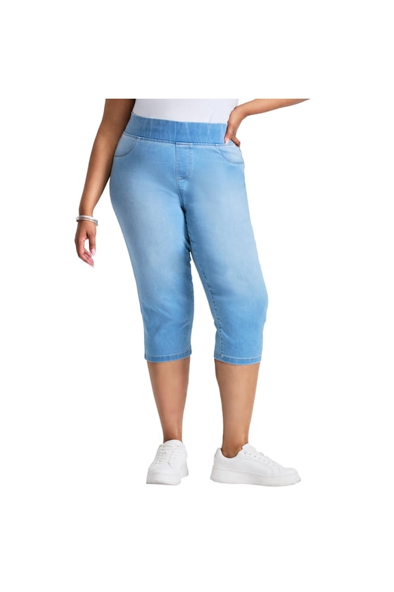 Women's Plus Size Butter Denim Pull On Crop Jean