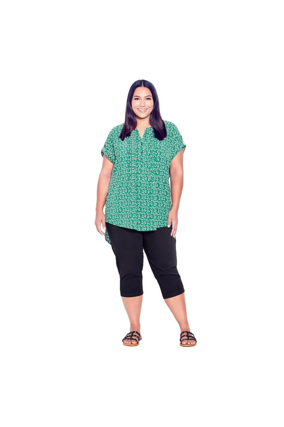 Women's Plus Size Butter Denim Pull On Crop Jean