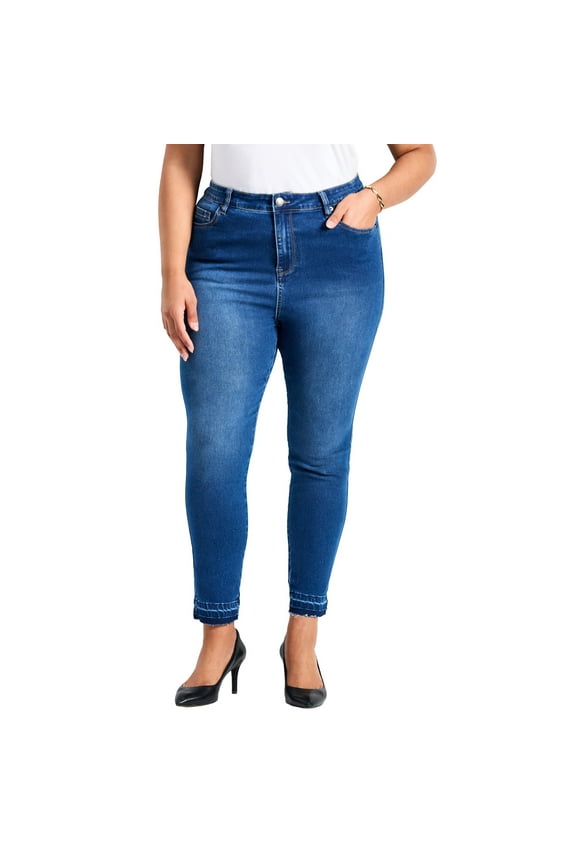 Women's Plus Size Butter Skinny Frayed Hem Jean