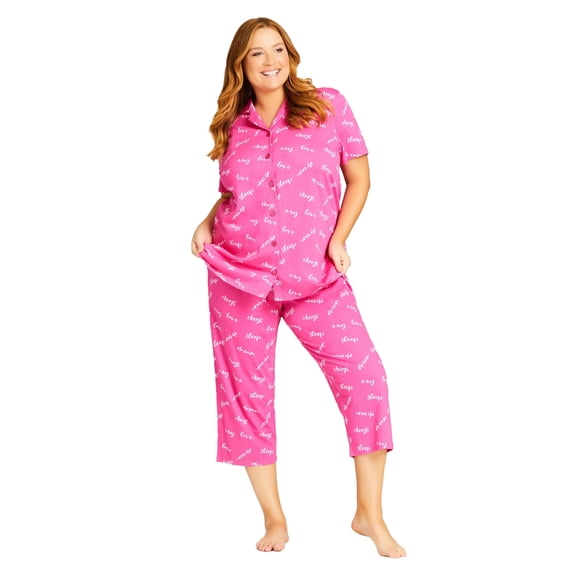 Avenue Women's Plus Size Button Sleep Top