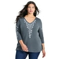 thumbnail image 1 of Avenue Women's Plus Size Casey Embroidered Top, 1 of 2