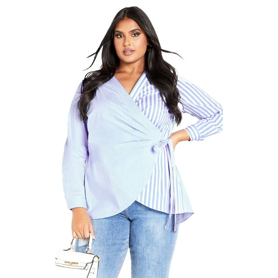 Avenue Women's Plus Size Casey Stripe Shirt