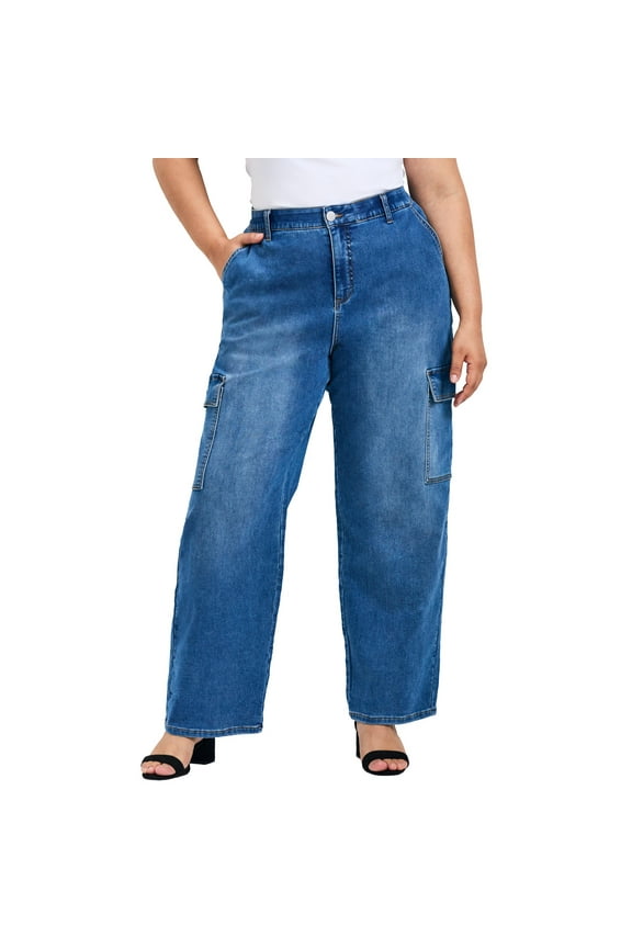 Women's Plus Size Cassidy Wide Leg Cargo Jean