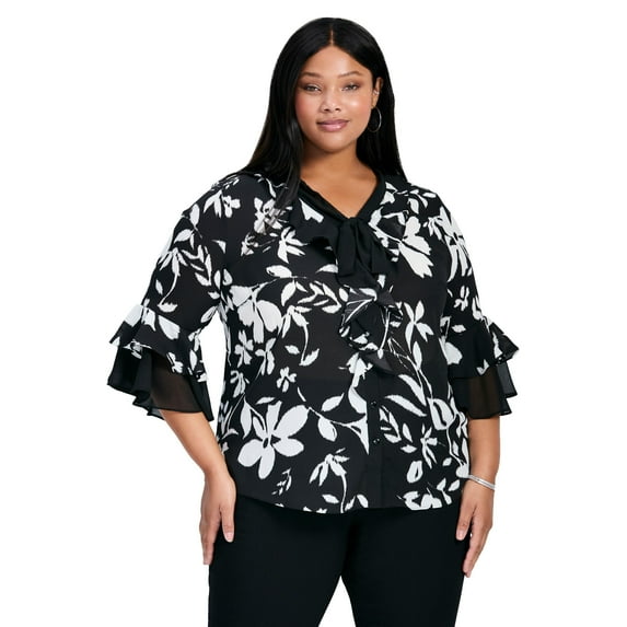 Avenue Women's Plus Size Cassie Frill Shirt