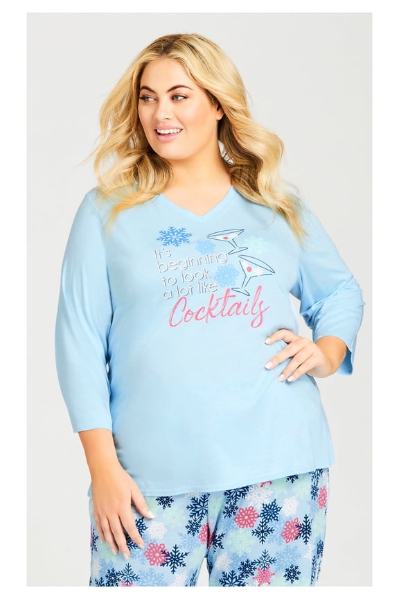 Women's Plus Size Cocktails Sleep Top