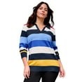 thumbnail image 1 of Avenue Women's Plus Size Color Block Polo Sweater, 1 of 1