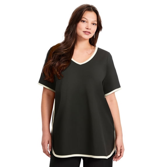Avenue Women's Plus Size Contrast Top