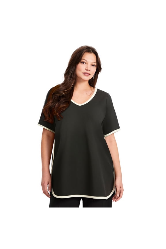 Women's Plus Size Contrast Top