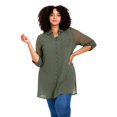 thumbnail image 1 of Avenue Women's Plus Size Convertible Button Down Tunic, 1 of 2