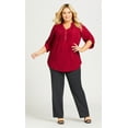 thumbnail image 1 of Avenue Women's Plus Size Cool Hand Tall Straight Trousers - Charcoal, 1 of 5