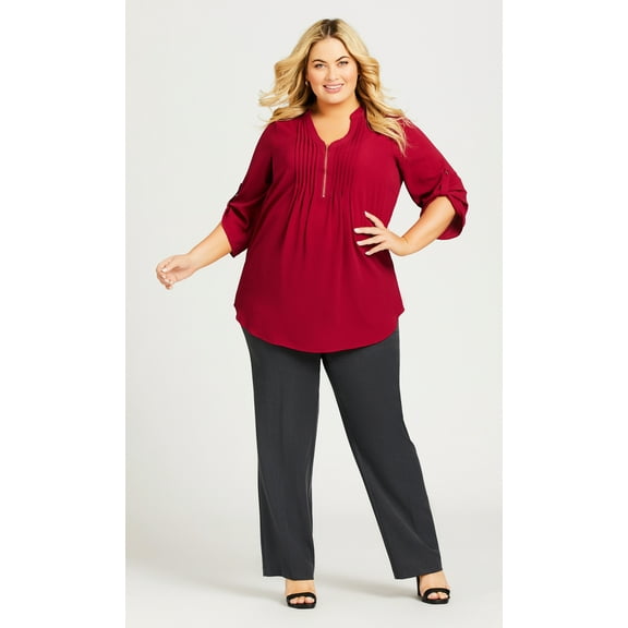 Avenue Women's Plus Size Cool Hand Tall Straight Trousers - Charcoal