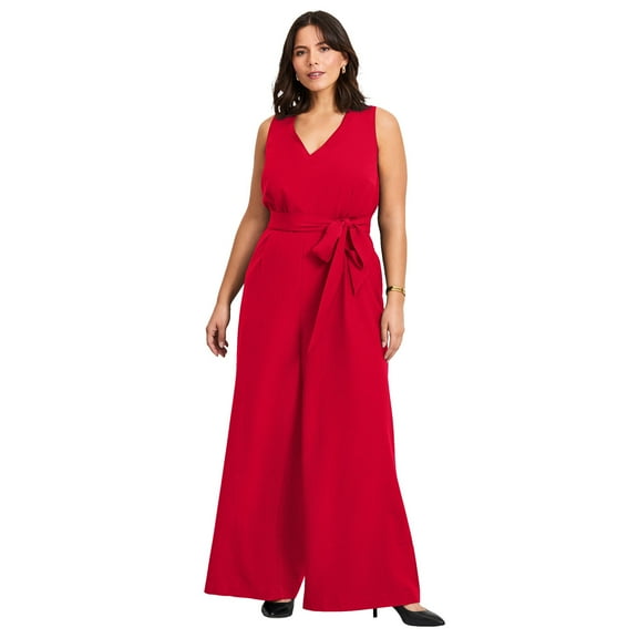Avenue Women's Plus Size Cool Hand Wide Leg Jumpsuit