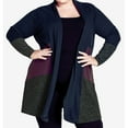 thumbnail image 1 of avenue Womens Contrasting Blocks Cardigan Sweater, Multicoloured, 14, 1 of 5